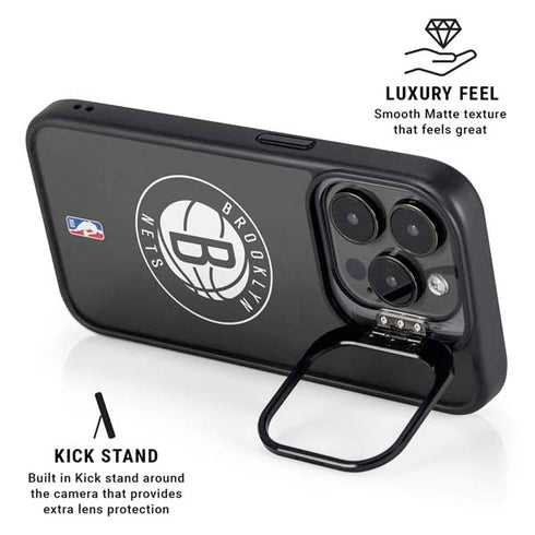 NBA Brooklyn Nets Distressed iPhone 15 Pro Kickstand Case